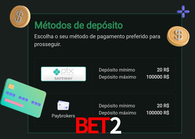 O cassino bet2 oferece uma grande variedade de métodos de pagamento